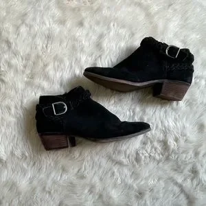 Bass Shoes Bass Black Suede Nina Braid Bootie 8m Poshmark